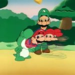 Mama Luigi- yoshi swallows Mario