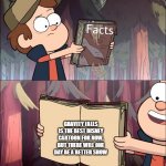 Gravity falls Facts book | GRAVITY FALLS IS THE BEST DISNEY CARTOON FOR NOW, BUT THERE WILL ONE DAY BE A BETTER SHOW | image tagged in gravity falls facts book | made w/ Imgflip meme maker