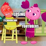 TECHNOBLADE NEVER DIES | LOSING; TECHNOBLADE; YOUTUBERS | image tagged in is someone cranky without apple sauce | made w/ Imgflip meme maker