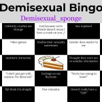 Demisexual Bingo meme