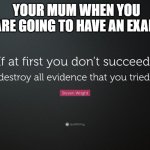 THE TRUTH HURTS | YOUR MUM WHEN YOU ARE GOING TO HAVE AN EXAM | image tagged in the truth hurts | made w/ Imgflip meme maker