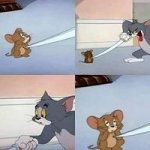 Depressed tom and jerry Meme Template