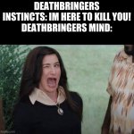 Agatha wink | DEATHBRINGERS INSTINCTS: IM HERE TO KILL YOU!
DEATHBRINGERS MIND: | image tagged in agatha wink,wings of fire,wof | made w/ Imgflip meme maker