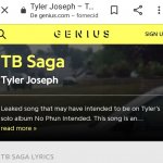 Tyler Joseph TB Saga lyrics template