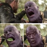 Thanos eating Peas