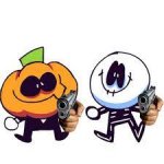 Pump and Skid holding guns meme