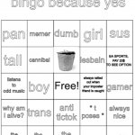 sus's sus bingo meme