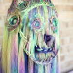 Weird rainbow hair face