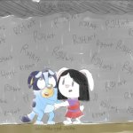 Bluey and Elinor fan art I found | image tagged in bluey and elinor,bluey,elinor,rule 34,deviantart,fan art | made w/ Imgflip meme maker