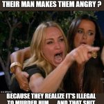 taylor armstrong crying | WHY DO WOMEN CRY WHEN 
THEIR MAN MAKES THEM ANGRY ? BECAUSE THEY REALIZE IT'S ILLEGAL
TO MURDER HIM . . . AND THAT SHIT
IS FRUSTRATING ! | image tagged in funny meme,funny shit,angry women,angry woman,frustrating,murder | made w/ Imgflip meme maker