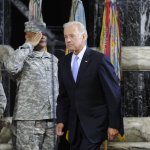 Joe Biden saluted