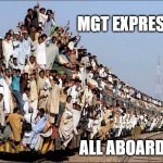 MAGNETITE MINES LIMITED | MGT EXPRESS!! ALL ABOARD !! | image tagged in full train ppl,train,stock market,stocks | made w/ Imgflip meme maker