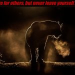 Black Panther | Be there for others, but never leave yourself behind. | image tagged in black panther,night,jaguar,cat,hunter,survival | made w/ Imgflip meme maker