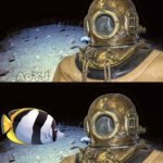 Deep sea diver under pressure
