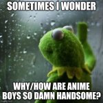 seriously though... | SOMETIMES I WONDER; WHY/HOW ARE ANIME BOYS SO DAMN HANDSOME? | image tagged in sometimes i wonder,anime | made w/ Imgflip meme maker