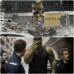 Regretful Hulk meme