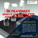 Ultraviolet quartz cells with PTFE screw caps and septa