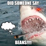 Found the file for the first meme i ever made. I am dying from the cringe. | DID SOMEONE SAY; BEANS!!!! | image tagged in beans | made w/ Imgflip meme maker