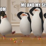 Saluting skipper | MOM; ME AND MY SISTERS | image tagged in saluting skipper | made w/ Imgflip meme maker
