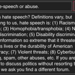 PoliticsTOO hate speech definition