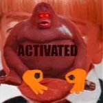 activated angry obese ape