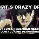 Kars I don’t remember needing your permission