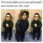 Midget smacks girl’s calf