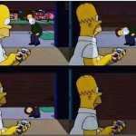 Homer Closes Garage Door on Neighbor meme