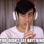 You didn't see anything | YOU  DIDN'T SEE ANYTHING | image tagged in davie504 shhh,davie504,shhh,you didn't see anything | made w/ Imgflip meme maker