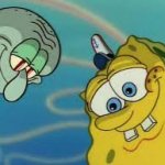 Spongebob and Squidward Looking Down meme