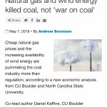 Coal industry vs. natural gas