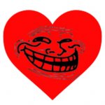 Troll face love heart