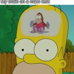 Sadly | My brain normally: Intelligent 999%
My brain on a math test: | image tagged in homer monkey,math | made w/ Imgflip meme maker