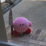 Kirby Holding a Knife template
