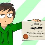 Certificate of Stupidity by Edd template