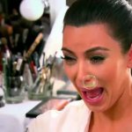 Ugly crying snot bubble Kim Kardashian