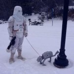 Snowtrooper and his pet AT-AT