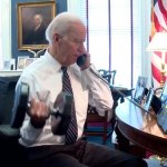 Joe Biden phone dumbbells