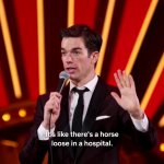 horse loose in a hospital