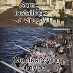Garbage meme since the ending doesn't make sense | Me not paying for the dlc; 60$ game being pay to win; Game forcing me to pay for dlc; Me deleting the game; Game installing a virus; Me destroying my pc; Game installing a virus after I sign in my steam account on my new pc | image tagged in assassination chain extended,memes,lol,funny,unfunny,oh wow are you actually reading these tags | made w/ Imgflip meme maker