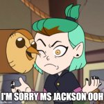 I'm Sorry Ms.Jackson | I'M SORRY MS JACKSON OOH | image tagged in hooty in amity's space the owl house,the owl house,outkast | made w/ Imgflip meme maker