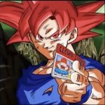 Goku gives clown license meme