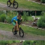 Bike stick kid, real life meme