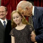 Woman trying to ignore Joe Biden