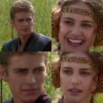 Anakin and Padme suddenly serious meme