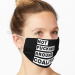 White woman wearing NFAC COVID mask meme