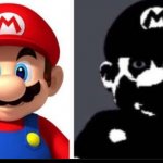 Mario and cursed mario meme