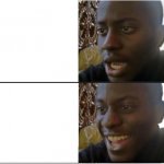 Black Man Shocked and Happy template