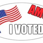 Vote AMC | AMC; I VOTED | image tagged in i voted sticker | made w/ Imgflip meme maker