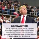 Trump cockwomble meme